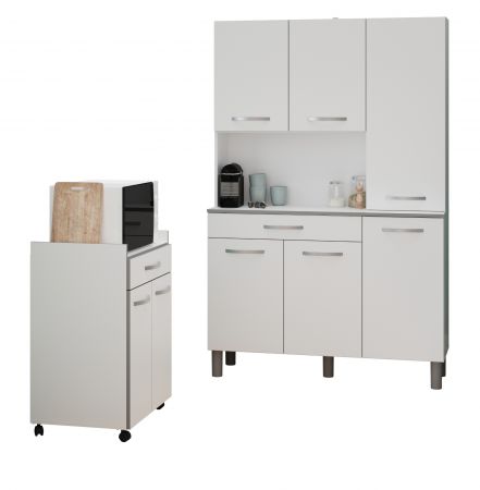 Parisot K�chenschrank Set 2-tlg. Season1 in wei� und grau K�che Buffet und Mehrzweckschrank
