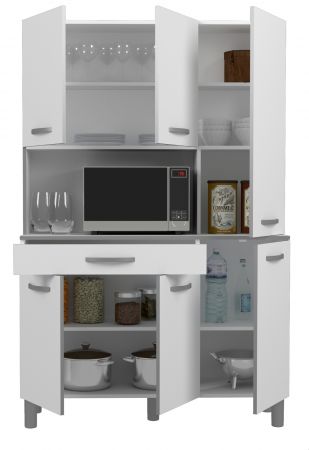 Parisot K�chenschrank Set 2-tlg. Season1 in wei� und grau K�che Buffet und Mehrzweckschrank