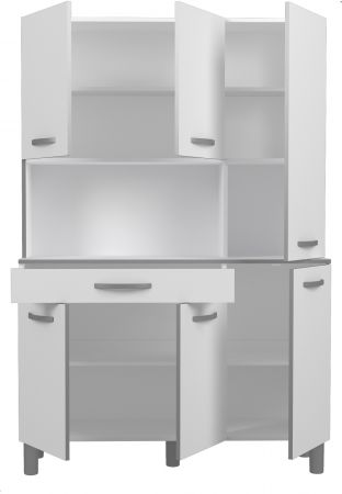 Parisot K�chenschrank Set 2-tlg. Season1 in wei� und grau K�che Buffet und Mehrzweckschrank