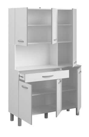 Parisot K�chenschrank Set 2-tlg. Season1 in wei� und grau K�che Buffet und Mehrzweckschrank