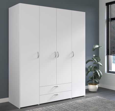 Kleiderschrank Enjour in wei� Dreht�renschrank 4-t�rig 160 x 185 cm
