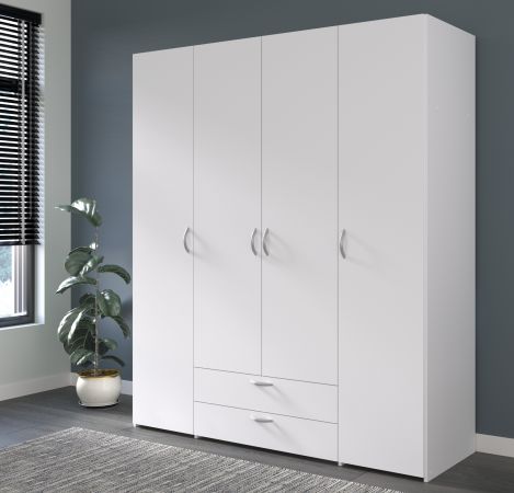 Kleiderschrank Enjour in wei� Dreht�renschrank 4-t�rig 160 x 185 cm