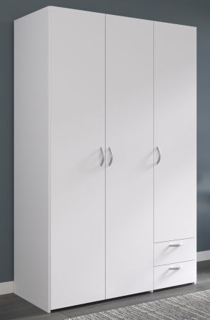 Kleiderschrank Enjour in wei� Dreht�renschrank 3-t�rig 120 x 185 cm