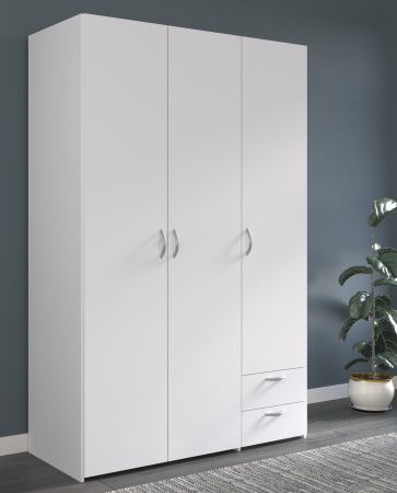 Kleiderschrank Enjour in wei� Dreht�renschrank 3-t�rig 120 x 185 cm