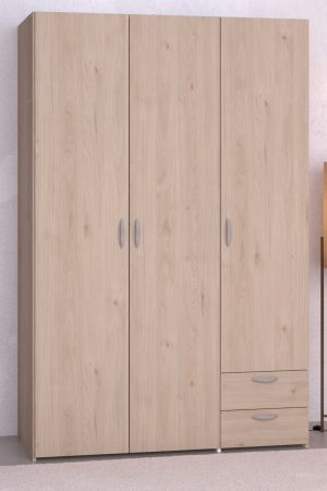 Kleiderschrank Enjour in Jackson Eiche Dreht�renschrank 3-t�rig 120 x 185 cm