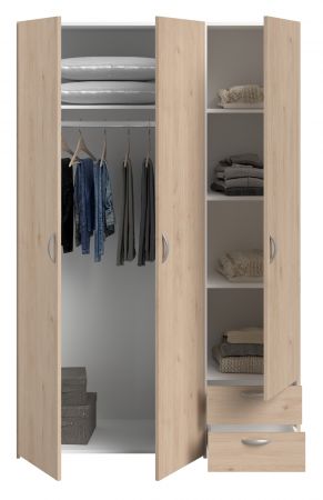 Kleiderschrank Enjour in Jackson Eiche Dreht�renschrank 3-t�rig 120 x 185 cm