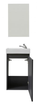 Badm�bel komplett Set Winny in grau inkl. Waschbecken und Spiegel Breite 40 cm