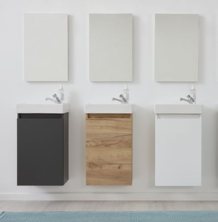 Badm�bel komplett Set Winny in Artisan Eiche inkl. Waschbecken und Spiegel Breite 40 cm