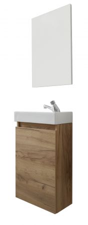 Badm�bel komplett Set Winny in Artisan Eiche inkl. Waschbecken und Spiegel Breite 40 cm