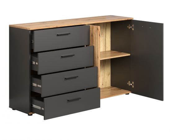 Sideboard Avila in grau und Evoke Eiche Kommode 139 cm