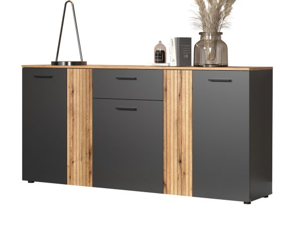 Sideboard Avila in grau und Evoke Eiche Kommode 181 cm