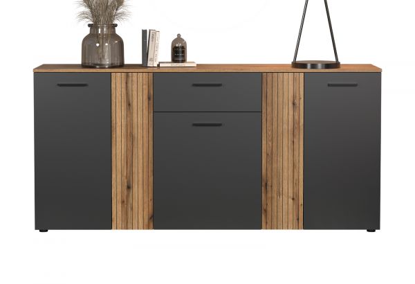 Sideboard Avila in grau und Evoke Eiche Kommode 181 cm