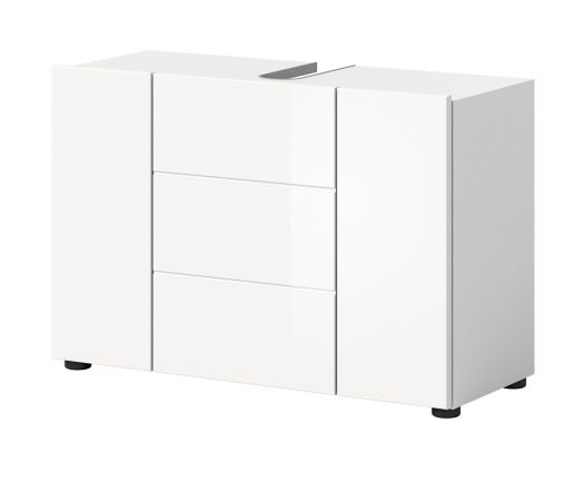 Waschbeckenunterschrank Larik in wei� Hochglanz Badezimmer Waschtisch 82 x 56 cm