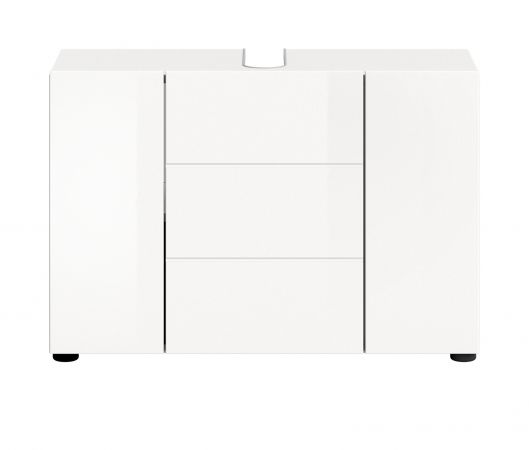 Waschbeckenunterschrank Larik in wei� Hochglanz Badezimmer Waschtisch 82 x 56 cm