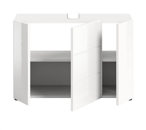 Waschbeckenunterschrank Larik in wei� Hochglanz Badezimmer Waschtisch 82 x 56 cm