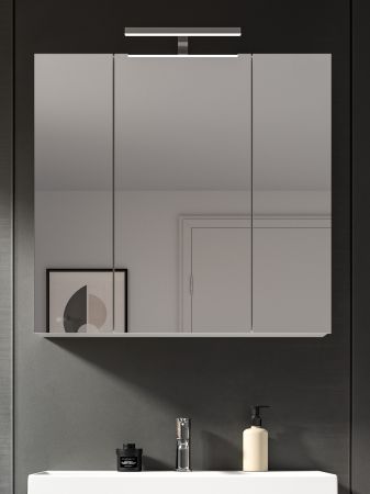 Badezimmer Spiegelschrank Larik in wei� 3-t�rig 82 x 77