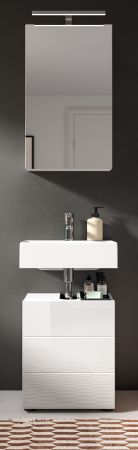Badm�bel Set 2-teilig Larik in wei� Hochglanz Badkombination 38 x 190 cm