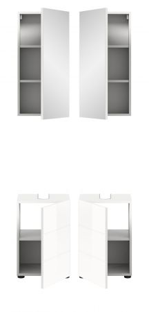 Badm�bel Set 2-teilig Larik in wei� Hochglanz Badkombination 38 x 190 cm