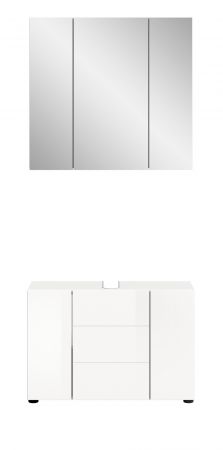 Badm�bel Set 2-teilig Larik in wei� Hochglanz Badkombination 82 x 190 cm