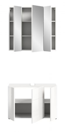 Badm�bel Set 2-teilig Larik in wei� Hochglanz Badkombination 82 x 190 cm