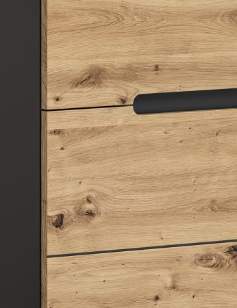 Garderobe Set 4-teilig Cooper in Artisan Eiche und grau Garderobenkombination 160 cm