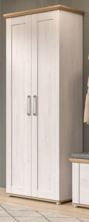 Garderobenschrank Mirano in wei� L�rche und Eiche Artisan Landhaus Flurgarderobe 80 x 196 cm