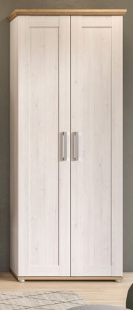 Garderobenschrank Mirano in wei� L�rche und Eiche Artisan Landhaus Flurgarderobe 80 x 196 cm
