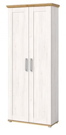Garderobenschrank Mirano in wei� L�rche und Eiche Artisan Landhaus Flurgarderobe 80 x 196 cm