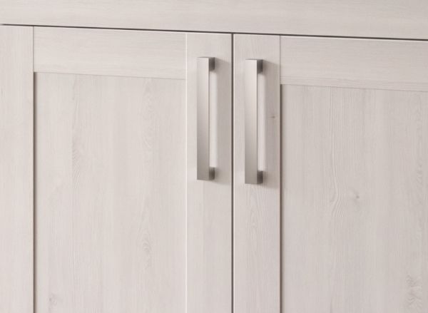 Schuhschrank Mirano in wei� L�rche und Eiche Artisan Landhaus Flurkommode 95 x 92 cm