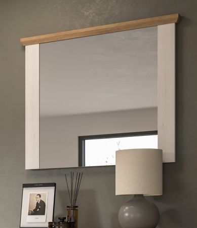 Garderobenspiegel Mirano in wei� L�rche und Eiche Artisan Landhaus Spiegel 82 cm