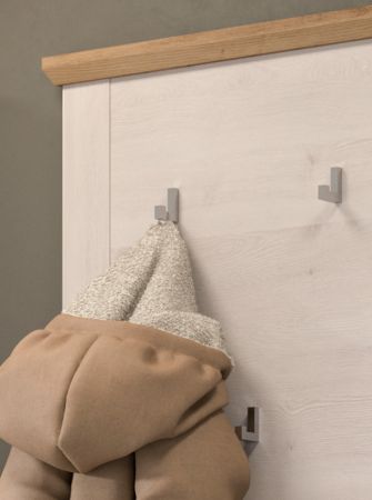 Garderobe Set 4-teilig Mirano in wei� L�rche und Eiche Artisan Landhaus Garderobenkombination 190 cm