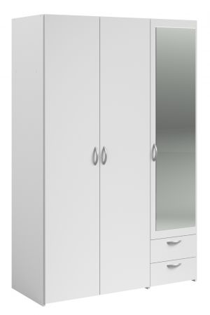 Kleiderschrank Enjour in wei� Dreht�renschrank 3-t�rig mit Spiegel 120 x 185 cm