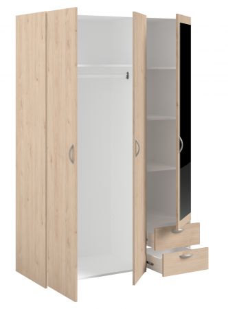 Kleiderschrank Enjour in Jackson Eiche Dreht�renschrank 3-t�rig mit Spiegel 120 x 185 cm