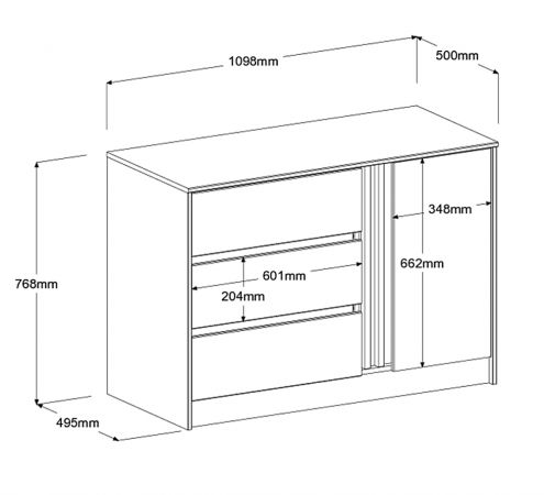 Parisot Kommode Escale5 in Eiche japanisch Sideboard 110 cm