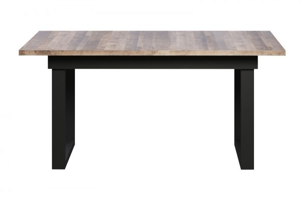 Esstisch Thorad in Tabak Eiche und Metall schwarz Industrial Look ausziehbar 160 - 200 cm