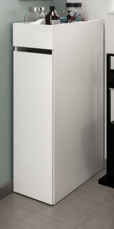 Badezimmer Kommode Flexy in wei� Anstellregal mit Apothekerauszug 29 x 101 cm