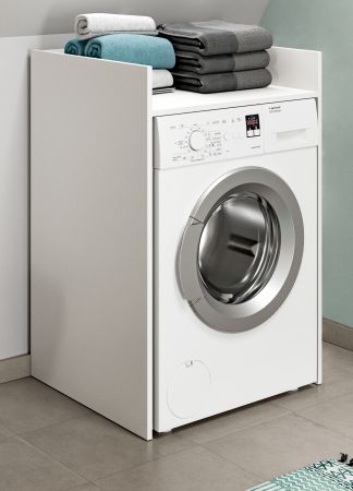 Waschmaschinenumbau Flexy in wei� �berbauschrank f�r Waschmaschine und Trockner