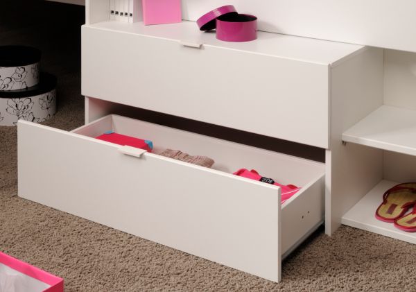 Parisot Kinder- und Jugendzimmer Milky13 in wei� und grau Loft Komplett-Set 3-teilig