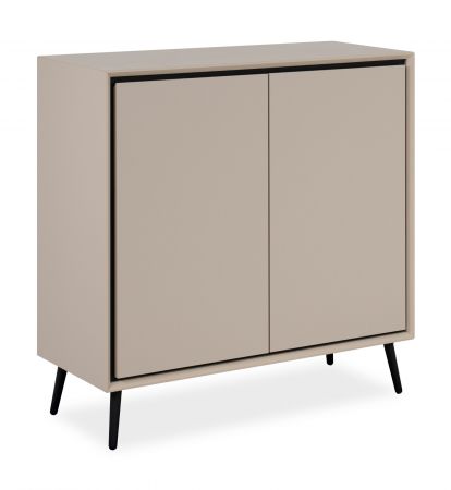 Kommode Brebbia in sand und schwarz Sideboard 90 cm, Soft-Close-Funktion