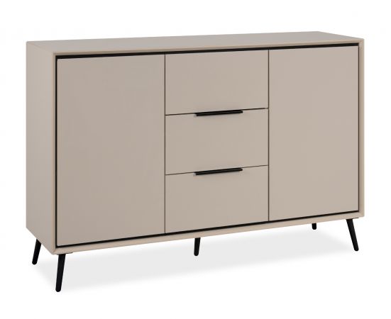 Sideboard Brebbia in sand und schwarz Kommode 135 cm, Soft-Close-Funktion