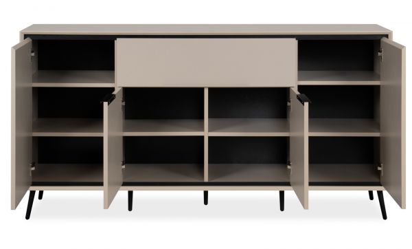 Sideboard Brebbia in sand und schwarz Kommode 175 cm, Soft-Close-Funktion