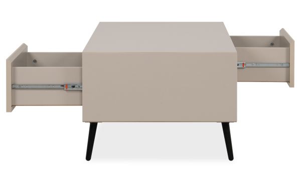 Couchtisch Brebbia in sand und schwarz Beistelltisch 94 x 55 cm