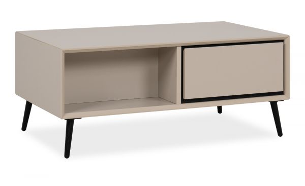 Couchtisch Brebbia in sand und schwarz Beistelltisch 94 x 55 cm