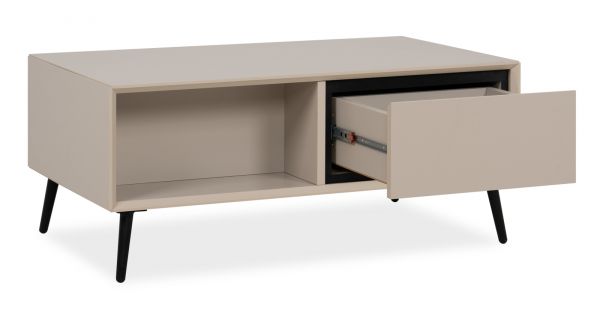 Couchtisch Brebbia in sand und schwarz Beistelltisch 94 x 55 cm