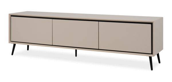 TV-Lowboard Brebbia in Sand mit Schwarz TV Unterteil 175 cm