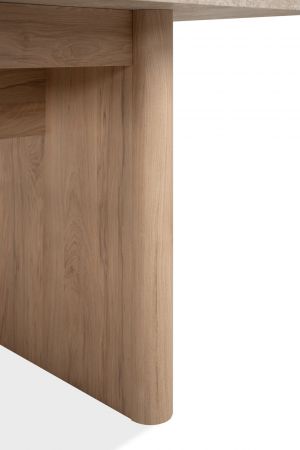 Esstisch Jaron in Sandstein und Hickory Walnuss Tisch ausziehbar 160 / 200 x 90 cm