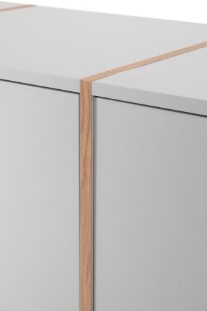 Sideboard Hanno in grau und Hickory Walnuss Kommode 163 x 94 cm