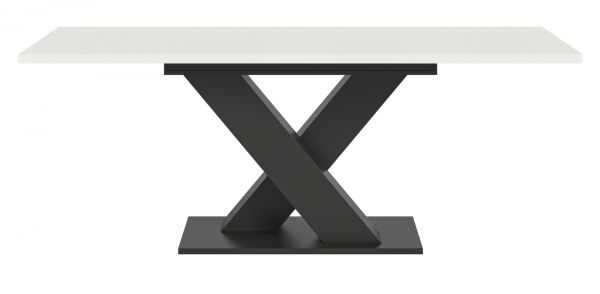 Esstisch Home-X in wei� und grau Tisch ausziehbar 150 - 190 cm