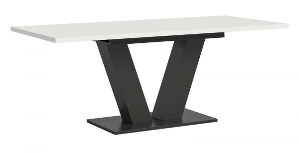 Esstisch Home-X in wei� und grau Tisch ausziehbar 150 - 190 cm