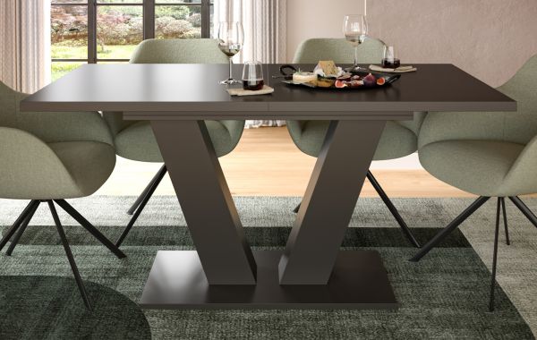 Esstisch Home-X in grau Tisch ausziehbar 150 - 190 cm